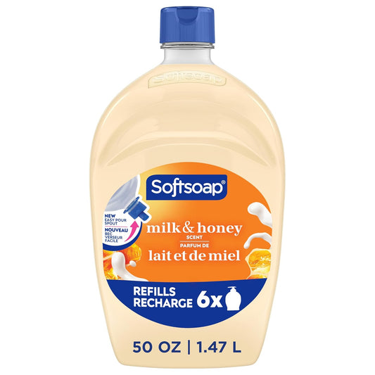 Softsoap Liquid Hand Soap Refill - Milk & Honey Scented, 50 Ounce for Moisturizing Cleanliness