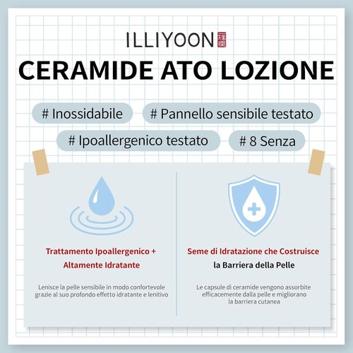 Illiyoon ATO Lotion - Hydrating Moisturizer for Dry Skin | 350ml Size with Gentle Top to Toe Wash