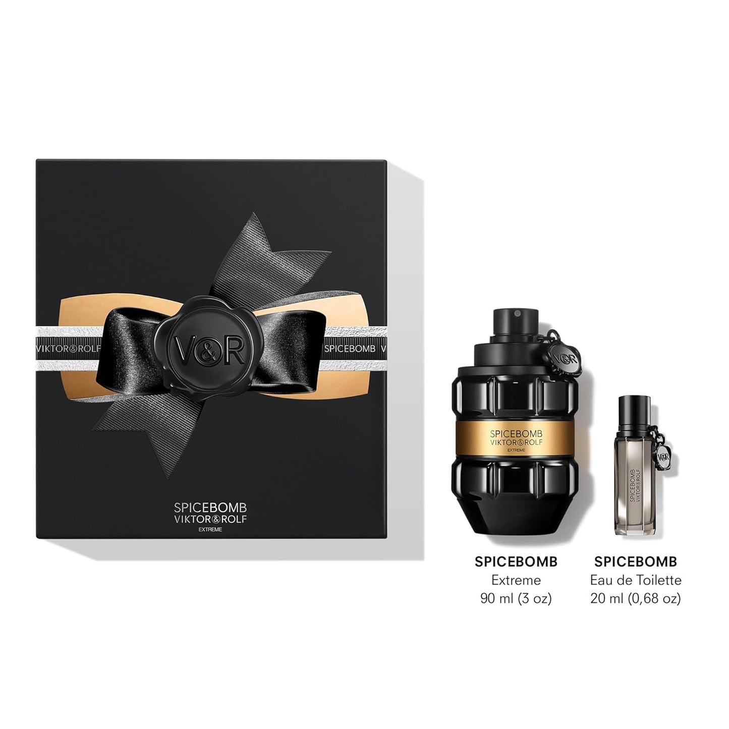 Viktor&Rolf Spicebomb Men's Cologne Gift Set - Woody & Spicy Fragrance | Full Size 3 Fl Oz & Travel Size 0.68 Fl Oz
