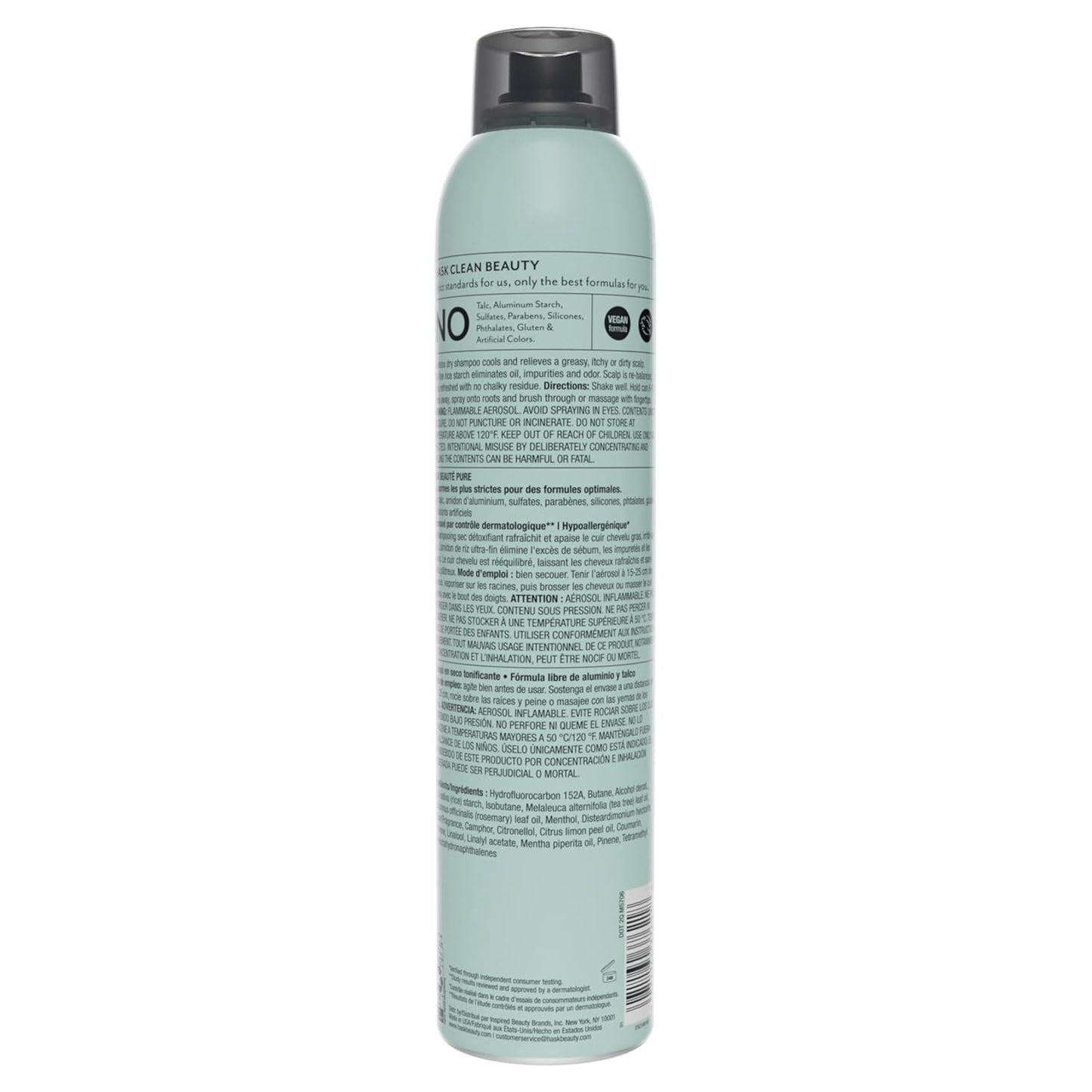 HASK Tea Tree Dry Shampoo - Invigorating Formula for Oily Scalps, Hypoallergenic, 8.1oz