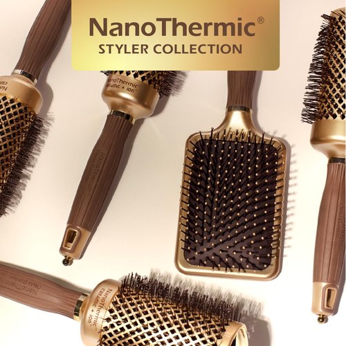 Olivia Garden Ceramic + Ion Nano Thermic Hair Brush - Ultimate Heat Protection & Styling