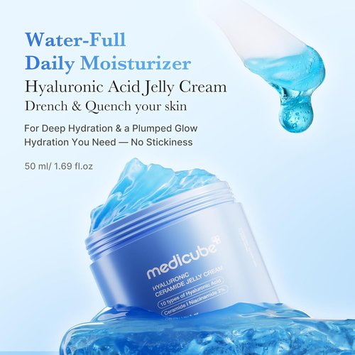Medicube Jelly Cream - Daily Moisturizer with Hyaluronic Acid & Ceramides | 1.69 fl. oz for All Skin Types