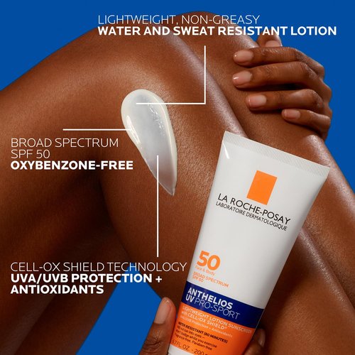 La Roche-Posay Anthelios UV Pro-Sport SPF 50 Sunscreen - Water & Sweat Resistant, Lightweight Lotion