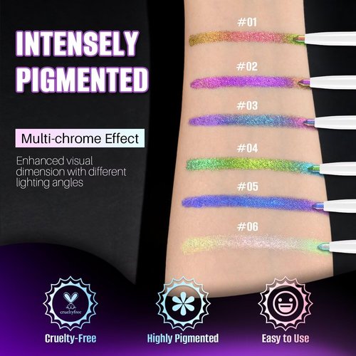 CHARMACY Chameleon Multichrome Eyeshadow Pencil - Waterproof, Long-Lasting Color Shifting Eyeliner & Shadow Stick (B03)