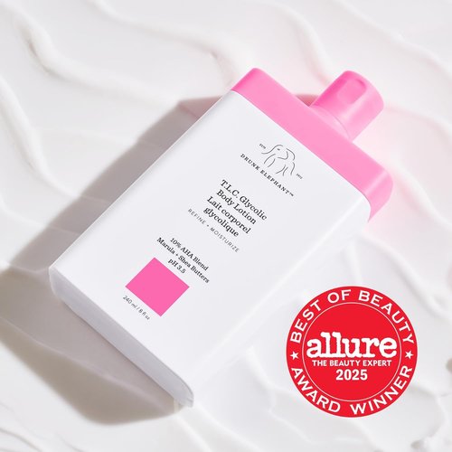 Drunk Elephant T.L.C. Glycolic Body Lotion - 240 ml/8 fl oz - Lightweight 10% Exfoliating AHA Lotion - Clean Clinical Skincare - Cruelty-Free - Free of Essential Oils, Silicones, and Fragrance