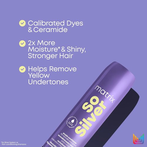 Matrix So Silver Purple Conditioner - Toning & Color Depositing for Blondes and Greys | Vegan Formula