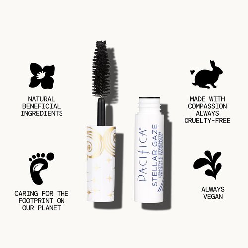 Pacifica Mini Stellar Gaze Mascara - Supernova Black | Travel-Friendly, Vegan, Length & Strength Formula