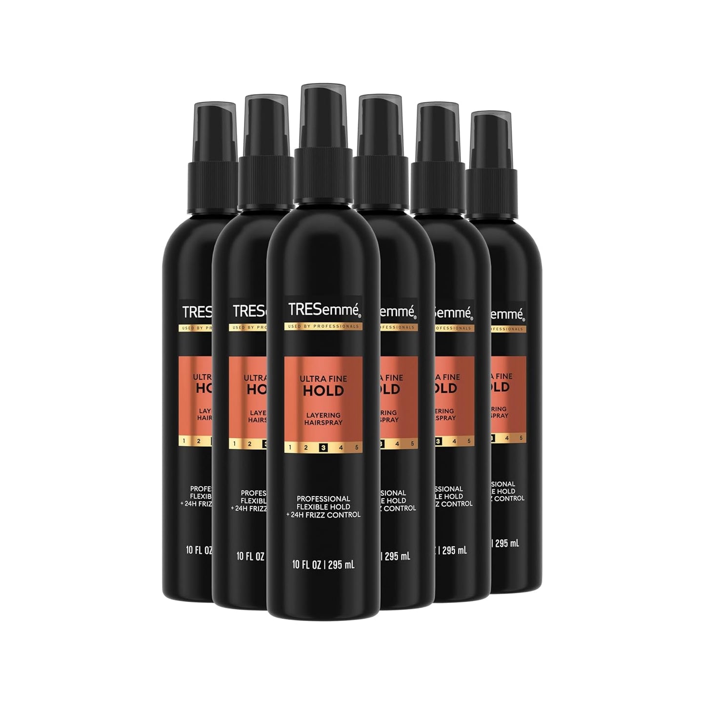 TRESemmé Non-Aero Hairspray - Ultra Fine Formula for 24-Hour Frizz Control | Pack of 6, 10 Fl Oz