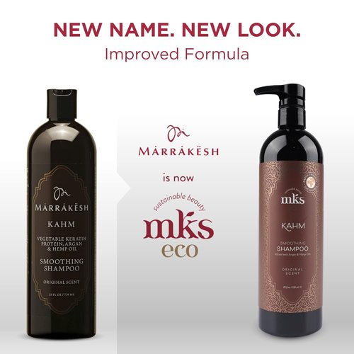 MKS Eco Kahm Smoothing Shampoo - Cleanse & Repair Hair with Moroccan Argan Oil - Vegan & Cruelty-Free