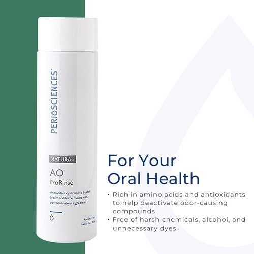 PerioSciences AO ProRinse Natural Mouthwash - Antioxidant-Rich Orthodontic Formula | Fluoride-Free, 10 Fl Oz
