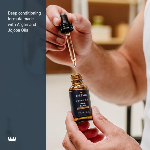 Cremo Beard Oil - Palo Santo | Restore Moisture & Soften Beard - 1 Fl Oz for Itch Relief