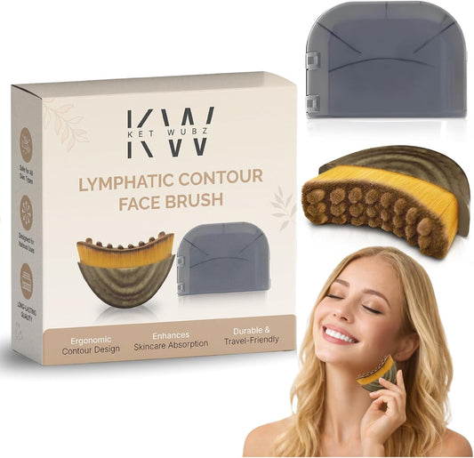 Skiennix Lymphatic Contour Face Brush - Sculpting Tool for Jawline & Chin | Dry Massage Brush