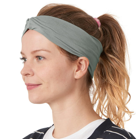 CHARM Womens Headband Wrap Bandana - Stretch Elastic Yoga Workout Running Head band Gray