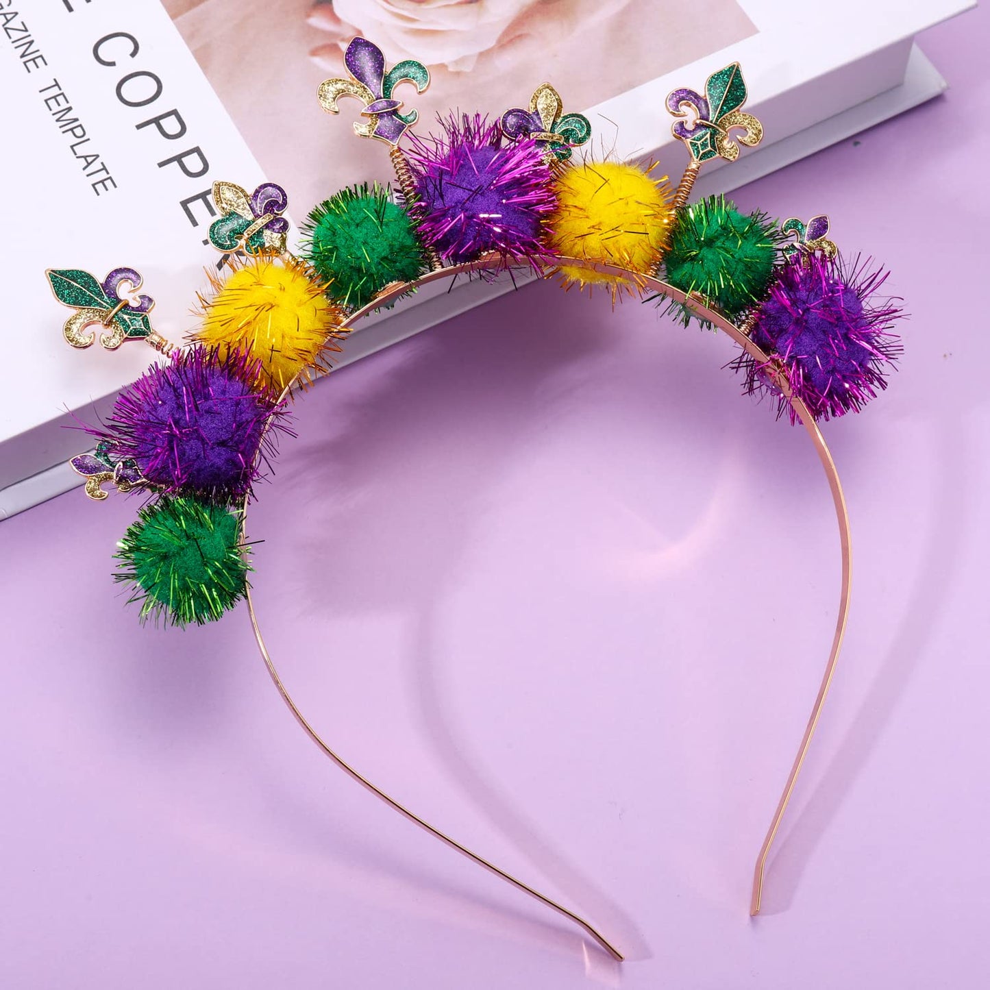 CEALXHENY Mardi Gras Headbands for Women (Mardi Gras D)