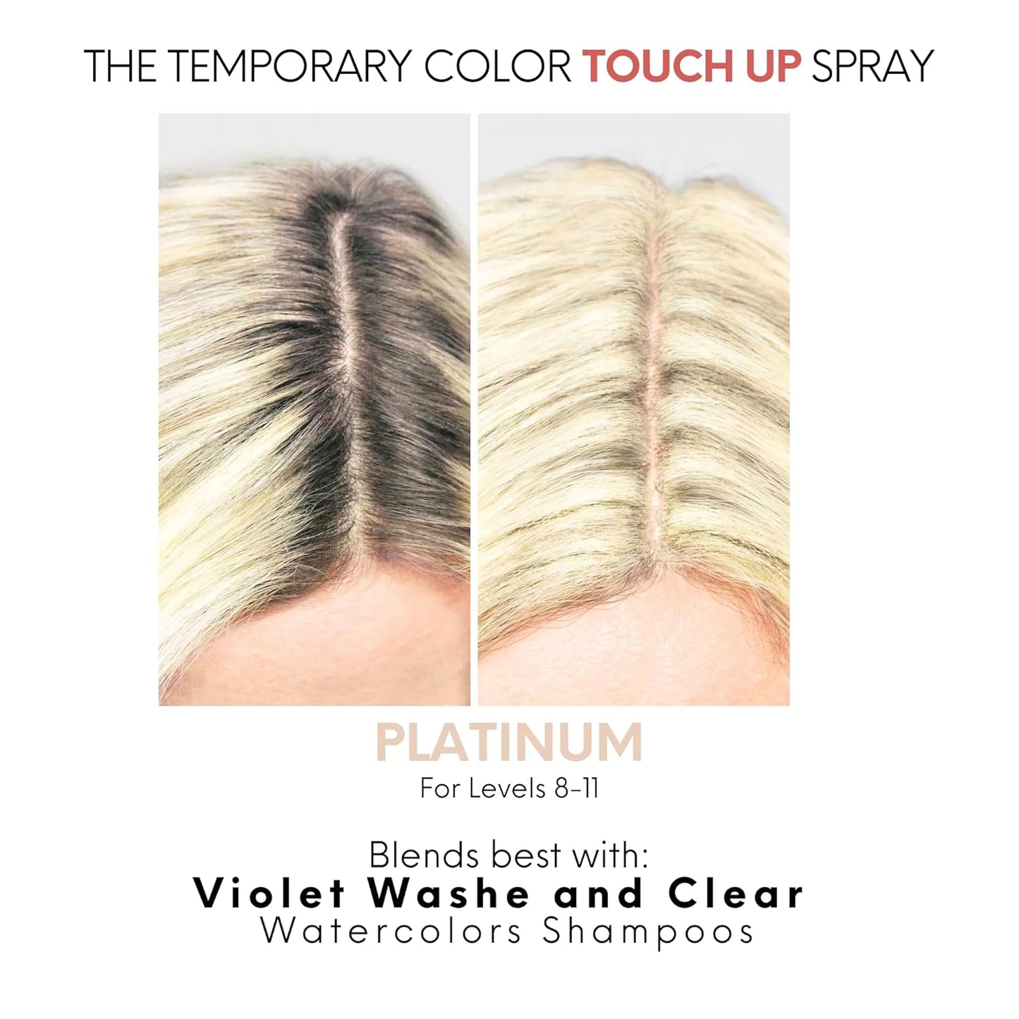 Watercolors Root Concealer - Touch Up Spray for Gray Coverage & Volume | Platinum 2 oz