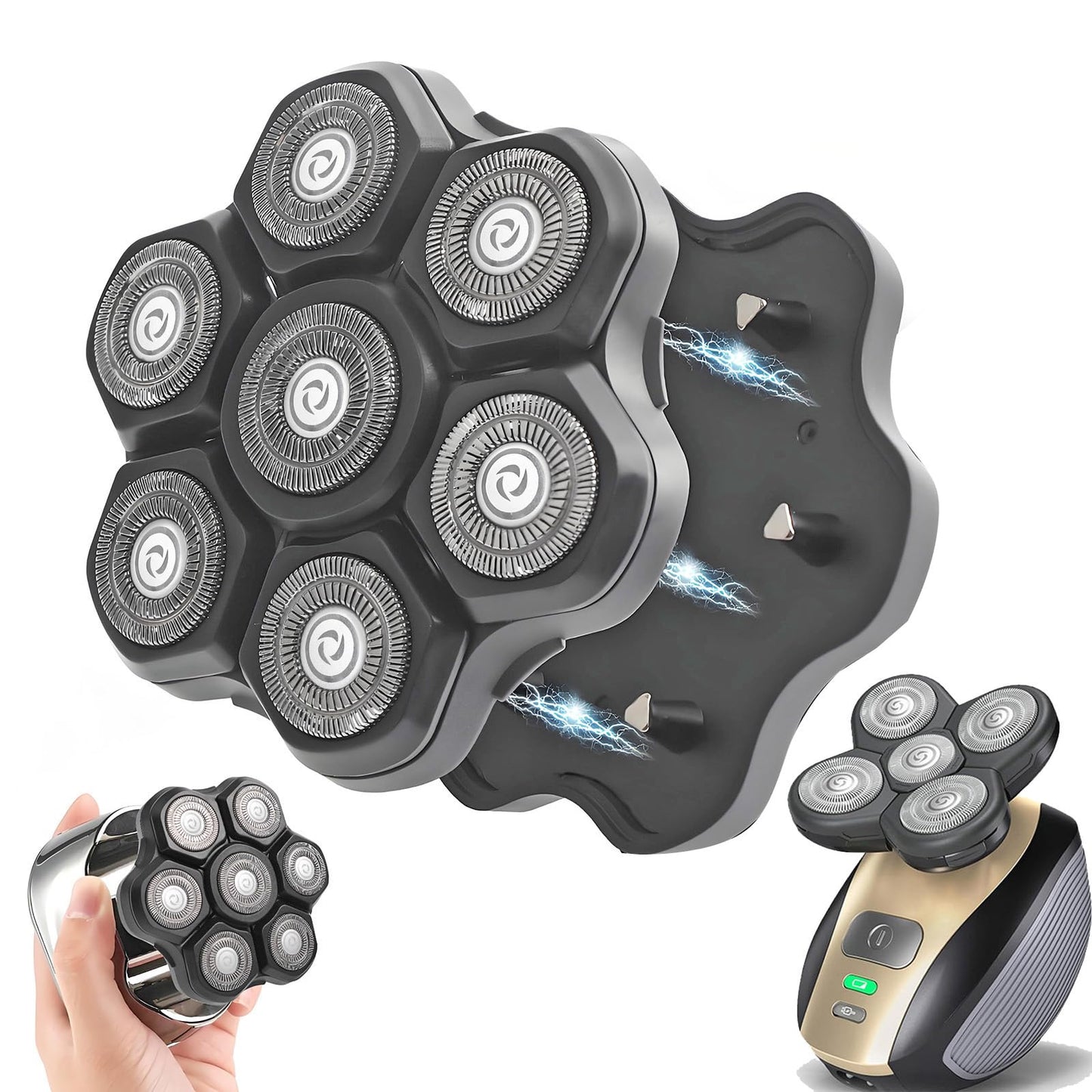 Universal 7 Magnetic Replacement heads Compatible with Freebird Freedom Grooming Head Shaver Replacement heads