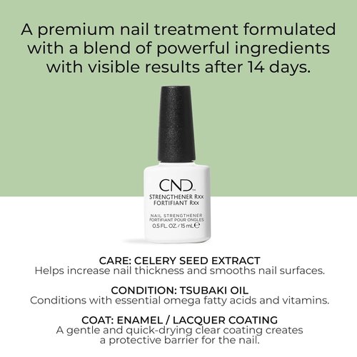 CND™ Nail Strengthener RXx - Tougher, Stronger Nails & Protection for Thin Nails | 0.5 Fl Oz