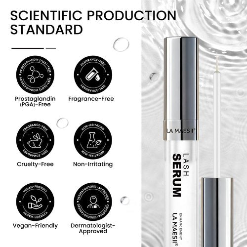 LA MAESII Eyelash Growth Serum - Advanced Formula for Longer, Thicker Lashes | Vegan & Cruelty-Free (5mL)