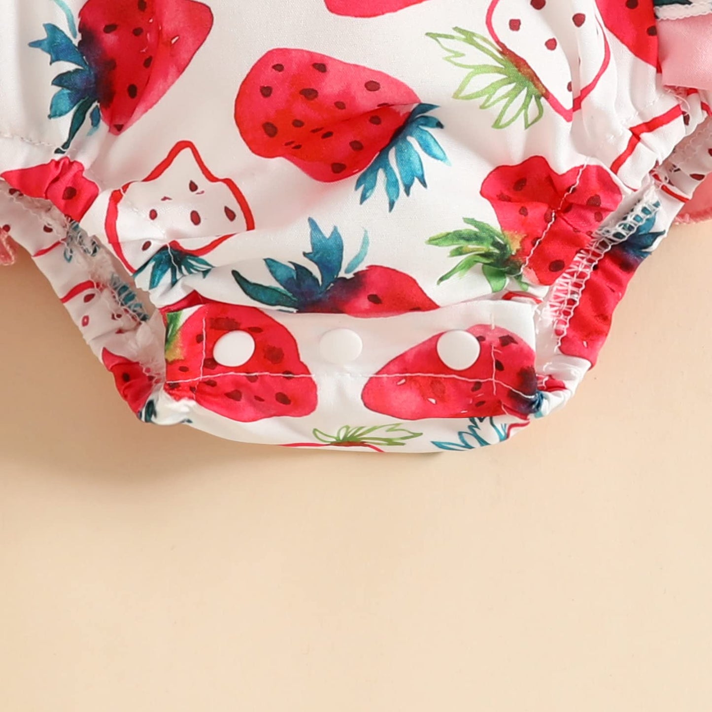 Infant Baby Girl Romper First Birthday Dress Cake Smash Outfits Toddler Strawberry Halloween Cosplay Costume Easter Baptism Christening Romper Wedding Christmas Outfits Pink-Strawberry (2PCS) 0-3M