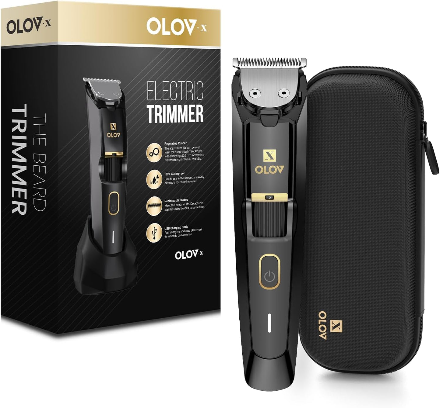 Skiennix Men's Beard Trimmer - All-in-One Precision Groomer with 20 Length Settings - Cordless & Waterproof