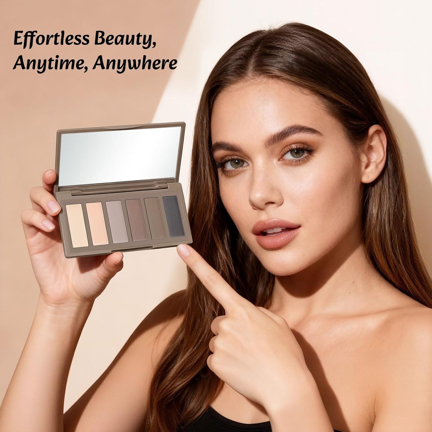 Skiennix Neutral Nude Matte Mini Eyeshadow Palette - 6 Highly Pigmented Shades for Travel | Long-Lasting Vegan Formula