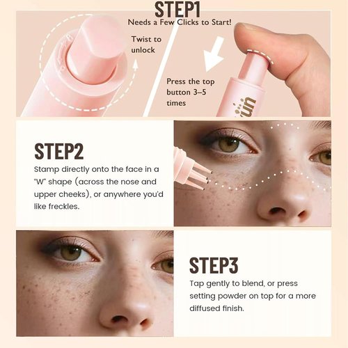 Freckle Stamp | Waterproof 5-Point Freckle Pen - Long Lasting, Quick Dry Makeup Tool (#1-Light)