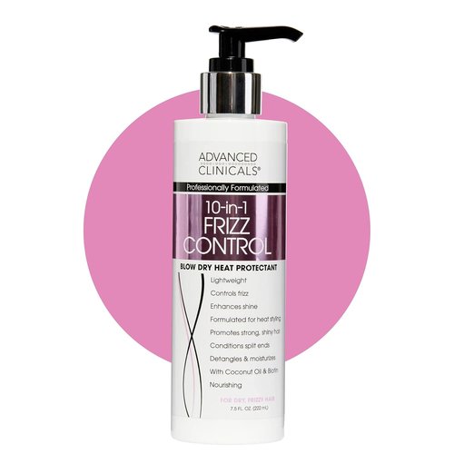 Advanced Clinicals 10-in-1 Anti-Frizz Hair Cream - Hydrating Heat Protectant for Dry, Damaged Hair | 7.5 Fl Oz