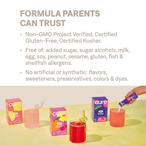 Cure Hydration - Kids Electrolyte Drink Mix | Plant-Based Pediatrician Formulated Rehydration | No Added Sugar, FSA-HSA, Non-GMO, Gluten-Free, No Artificial Flavors | 15 Packets - Variety Pack