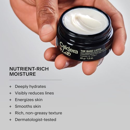 Caldera + Lab The Base Layer | Men's Organic Face Cream - Moisturizer for All Skin Types, Vegan & Antioxidant-Rich