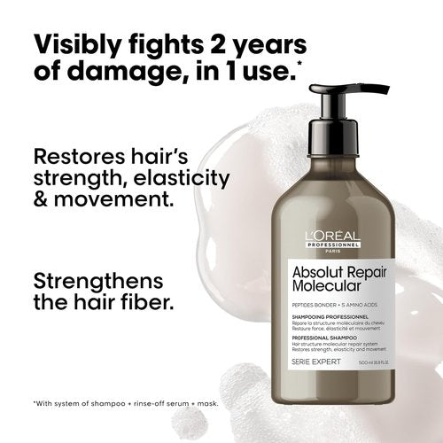 L'Oréal Professionnel Paris Hair Care Set - Sulfate-Free Shampoo, Rinse-Off Serum & Leave-In Mask for Extremely Dry, Damaged Hair with Peptide Bonder & Amino Acids