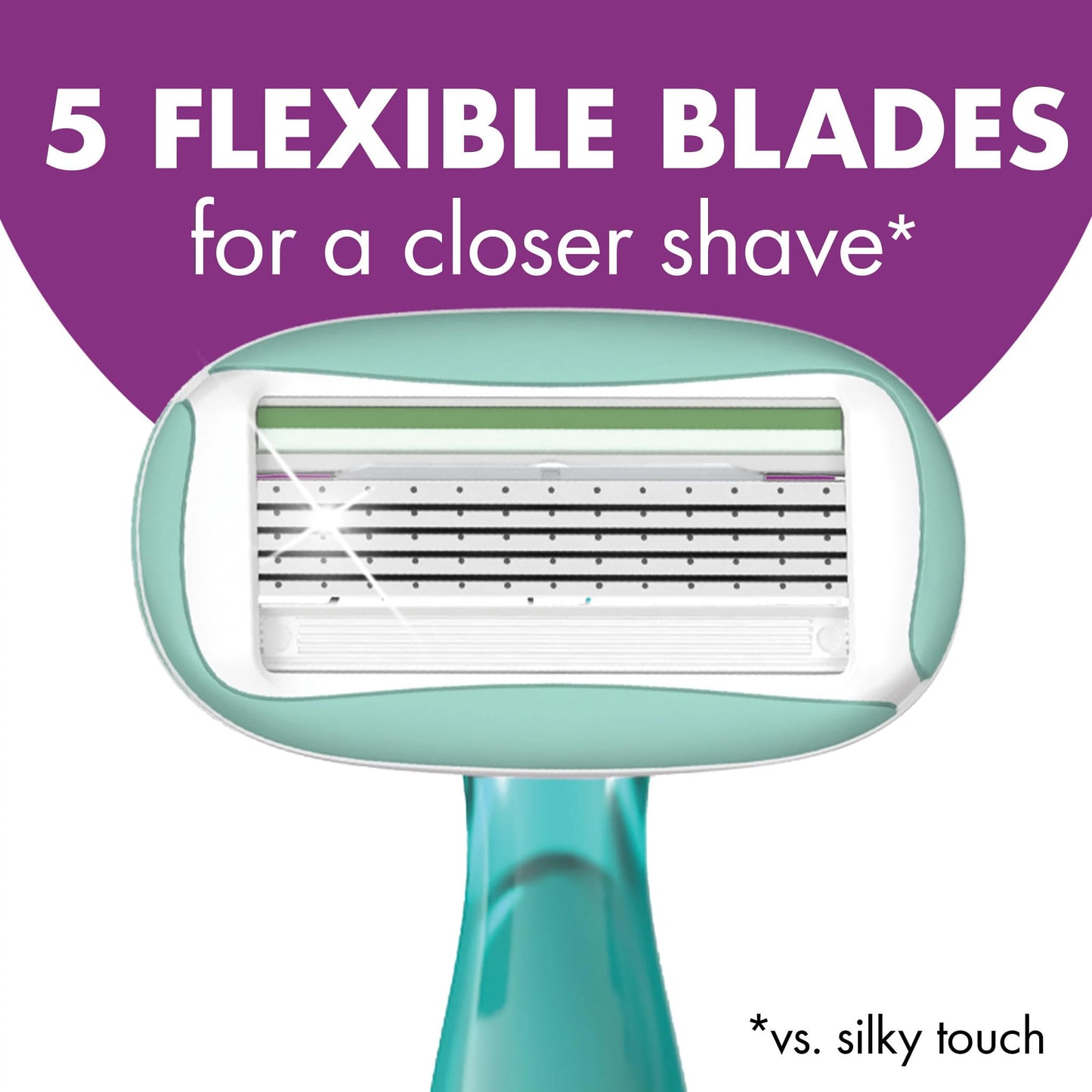 BIC Soleil Sensitive Advanced Women's Disposable Razors With 360 Degree Water Activated Moisture Strip for Enhanced Glide, Shaving Razors With 5 Blades, 5 Count