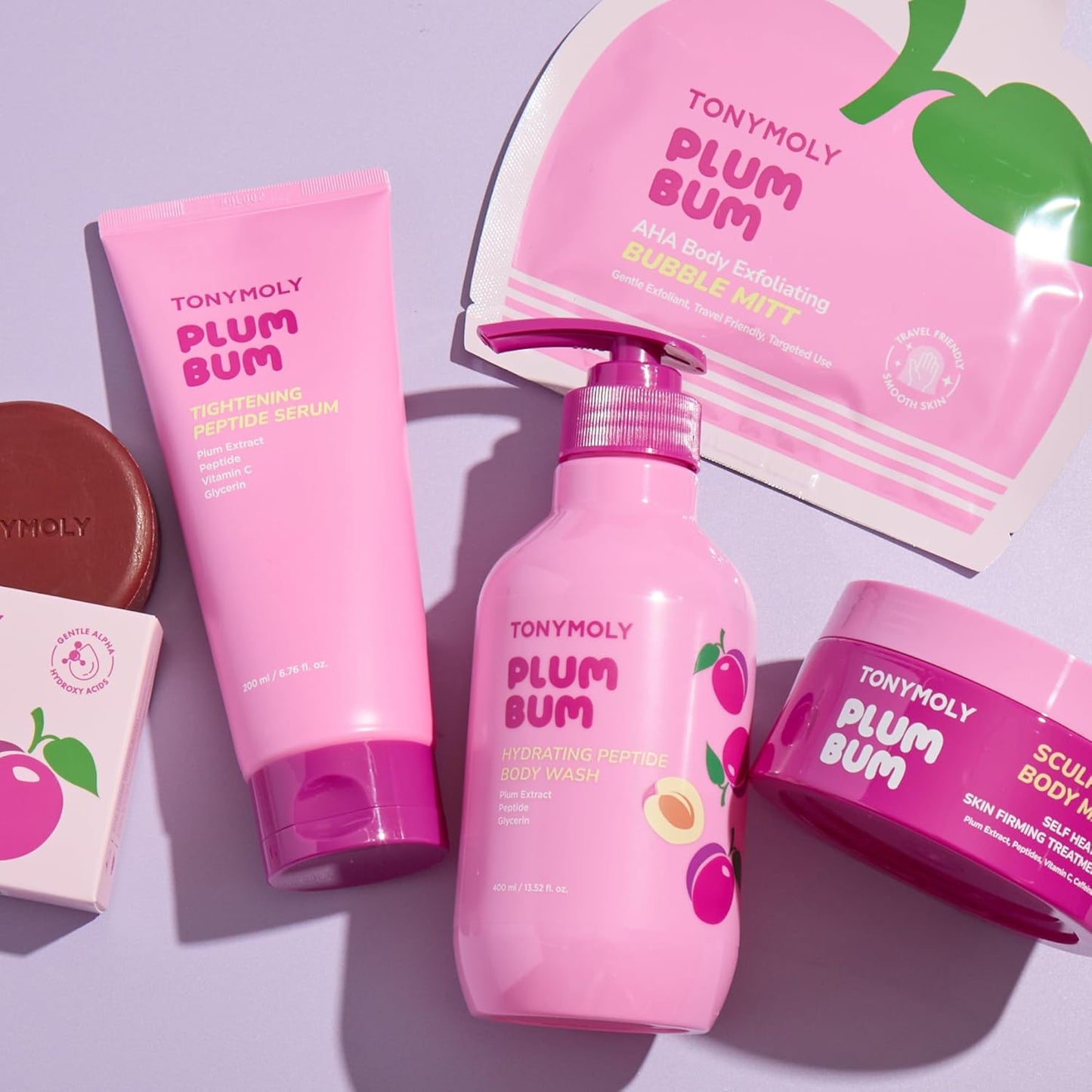 TONYMOLY Plum Bum Body Wash - Hydrating & Nourishing Cleanser with Peptides & Plum Extract | 13.5 fl oz