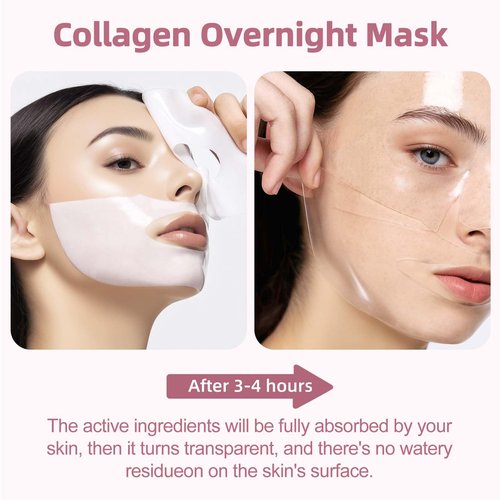 Duoffanny Bio-Collagen Real Deep Mask, 5,120,000 PPB Hydrating Overnight Hydrogel Mask 234 Da Deep Collagen Face Mask,34g x 4ea