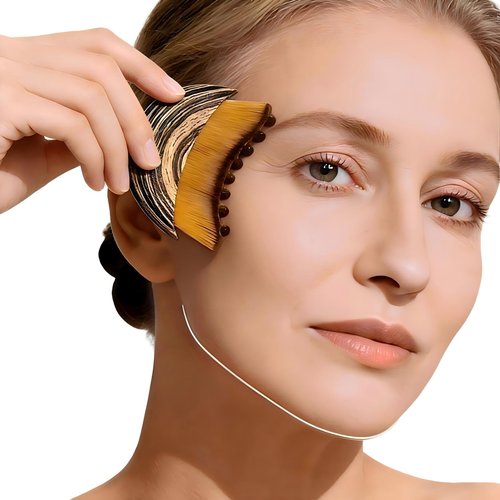 Eavkoar Lymphatic Contour Facial Brush, Lymphatic Drainage Massager for Chin and Neck, Massage Brush for Contouring, De-Puffing, and Smoothing the Skin, Firming the Skin