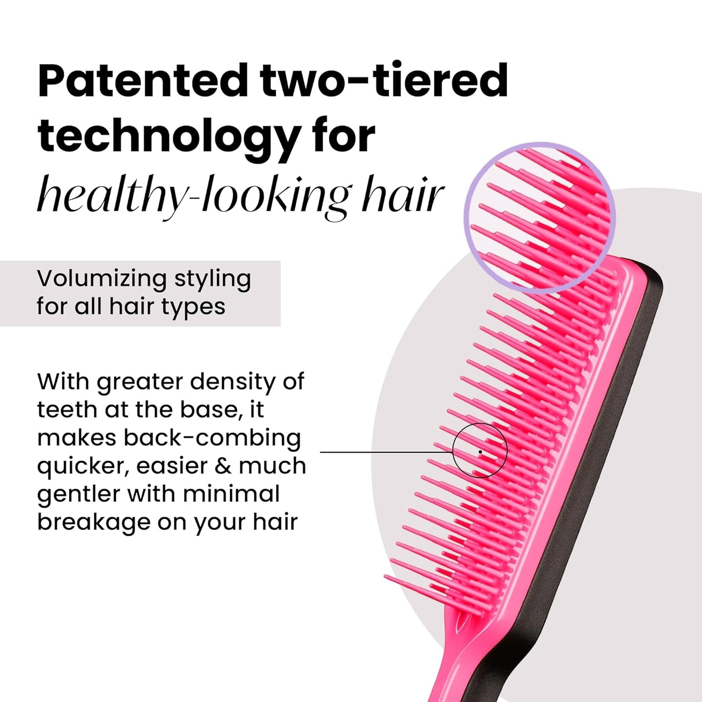 Tangle Teezer Ultimate Volumizer Brush - Adds Texture & Volume for All Hair Types | Pink Embrace