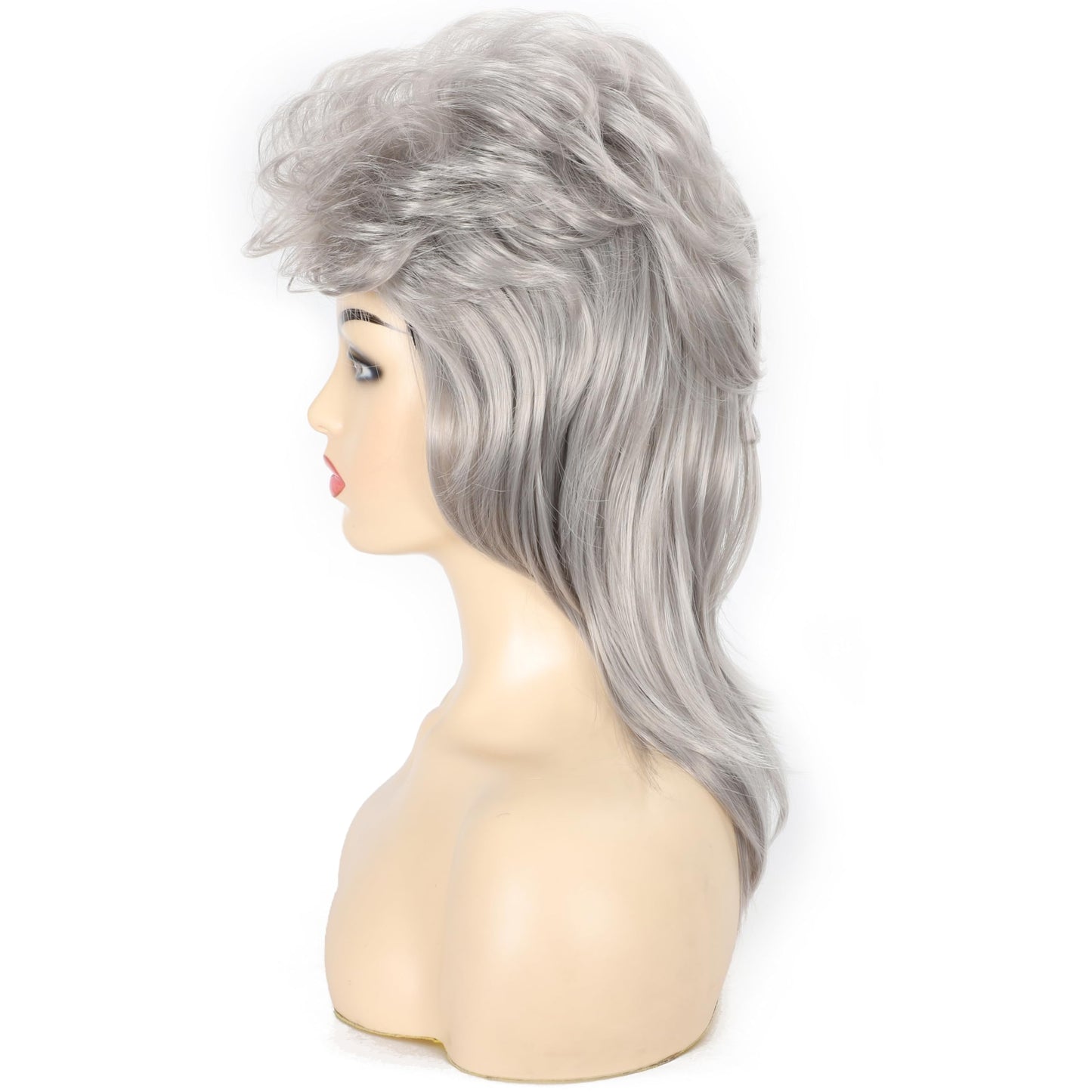 Daiaces Grey Mullet Wigs for Women 80s Rocker Wig Costumes Fancy Party Cosplay Halloween Wig