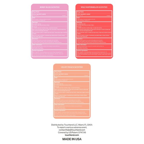 Touchland Hydrating Hand Sanitizer Spray – Juicy Trio Set (Wild Watermelon, Velvet Peach, Berry Bliss) – 3 x 1 FL OZ Travel Size Mists