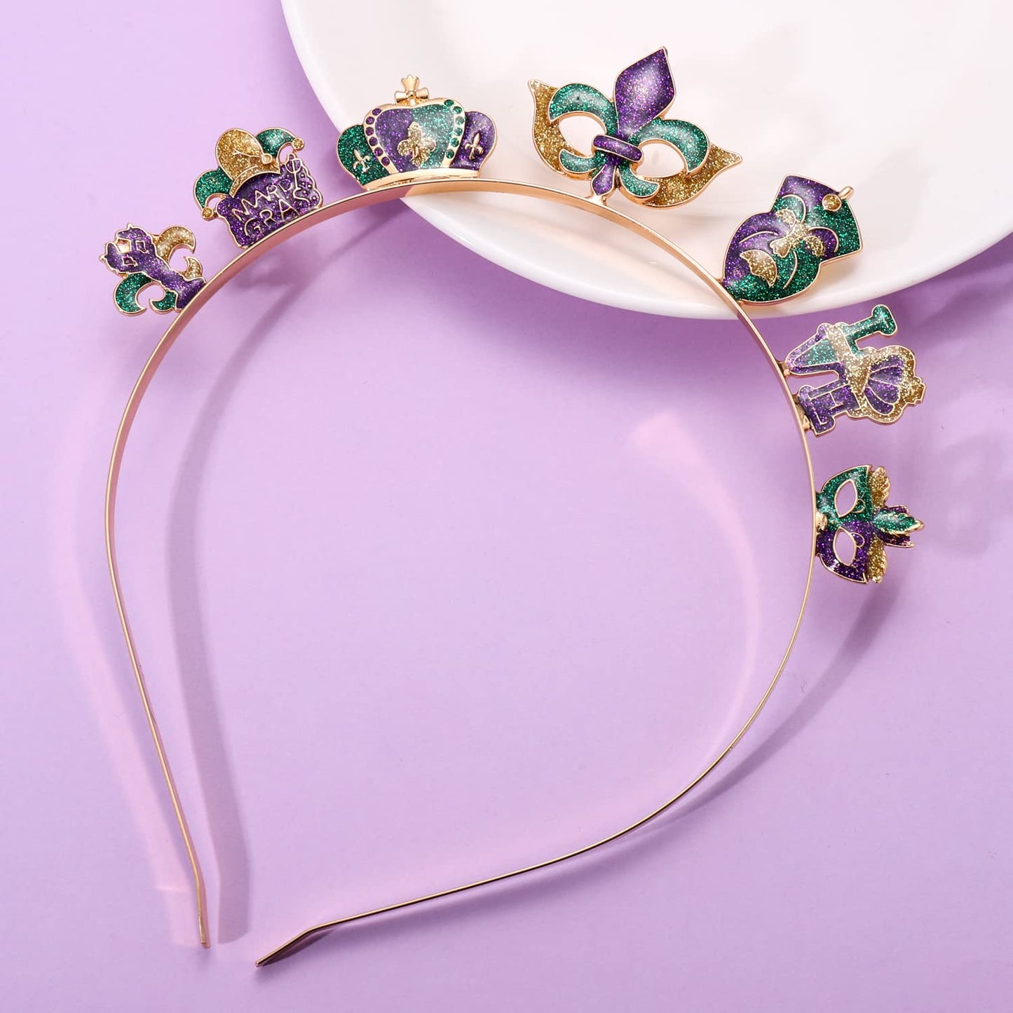 CEALXHENY Mardi Gras Headbands for Women (Mardi Gras C)