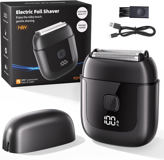 Skiennix Electric Foil Shaver - Mini USB-C Rechargeable Razor with 3 Floating Blades & IPX7 Waterproof | Perfect Travel Grooming Gift