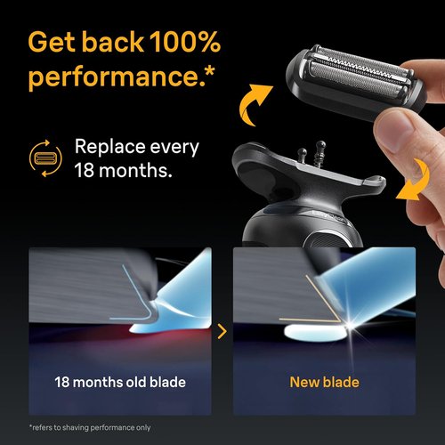 Braun Series 5 Replacement Shaver Head - Effortless Attachment for a Like-New Shave | Compatible with 54B, Black