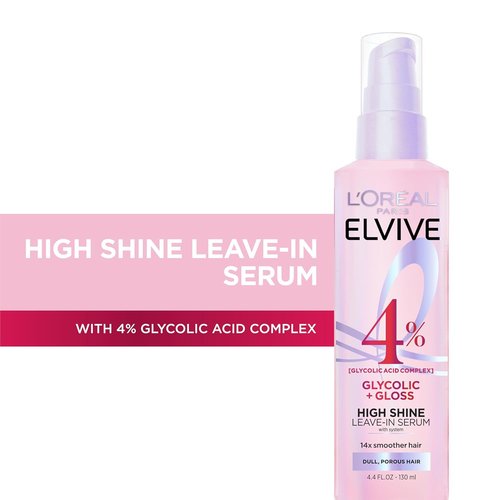L'Oreal Paris Elvive High Shine Leave-In Hair Serum - Smooth Dull Hair to Glossy Perfection | 4.4 Fl Oz