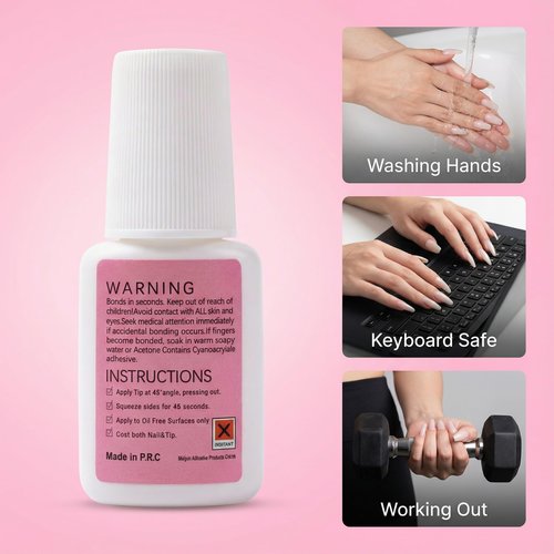 Super Strong Nail Glue for Press On Nails,New & Improved Formula with SGS Certification,5S Instant Dry,Up to 30 Days Hold,False Nail Glue,Brush Applicator,8ml,1 pcs