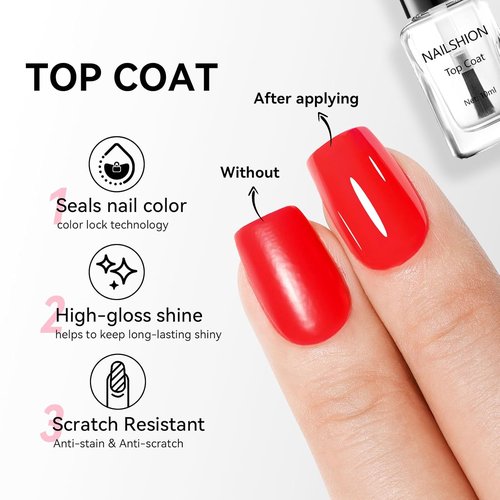 Regine Switzerland Nail Polish Set - Clear Base & Top Coat | Vegan, Quick Dry, Chip Resistant, 2 Pcs