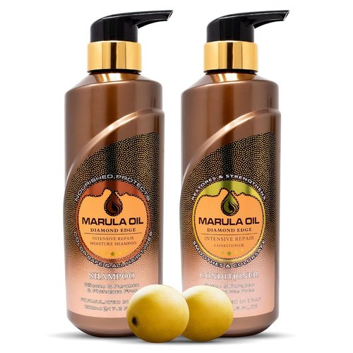 **Skiennix Marula Oil Shampoo & Conditioner Set - Color Safe, Ultra Moisturizing, Sulfate Free | 16 oz Pump Bottles**