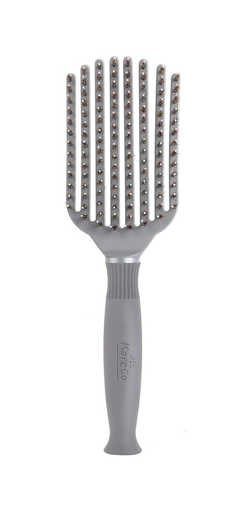 KareCo Tangle Buster Paddle Brush - Flexible Detangler & Styler for All Hair Types | Dual Nylon & Boar Bristles