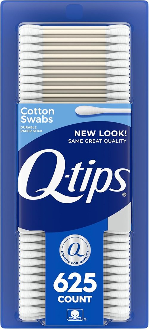 Q-tips Cotton Swabs - 100% Cotton Hygiene & Beauty Care | 625 Count for Gentle Cleaning