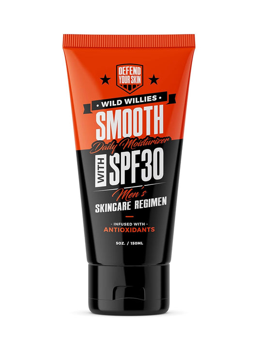 Wild Willies Men's Daily Facial Moisturizer SPF 30 - Antioxidant-Rich Lightweight Lotion for All Skin Types