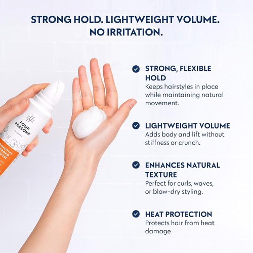 No Nothing Strong Mousse - Fragrance-Free Volumizing Mousse for Fine Curly Hair | Strong Hold, 6.8 oz