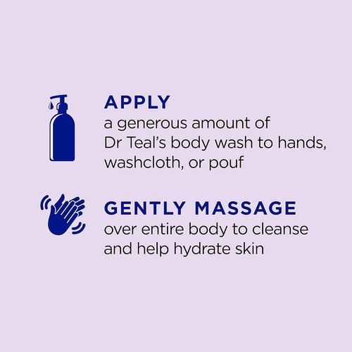 Dr Teal's Body Wash - Pure Epsom Salt for Soothing Sleep with Lavender | 24 fl oz (Pack of 4)