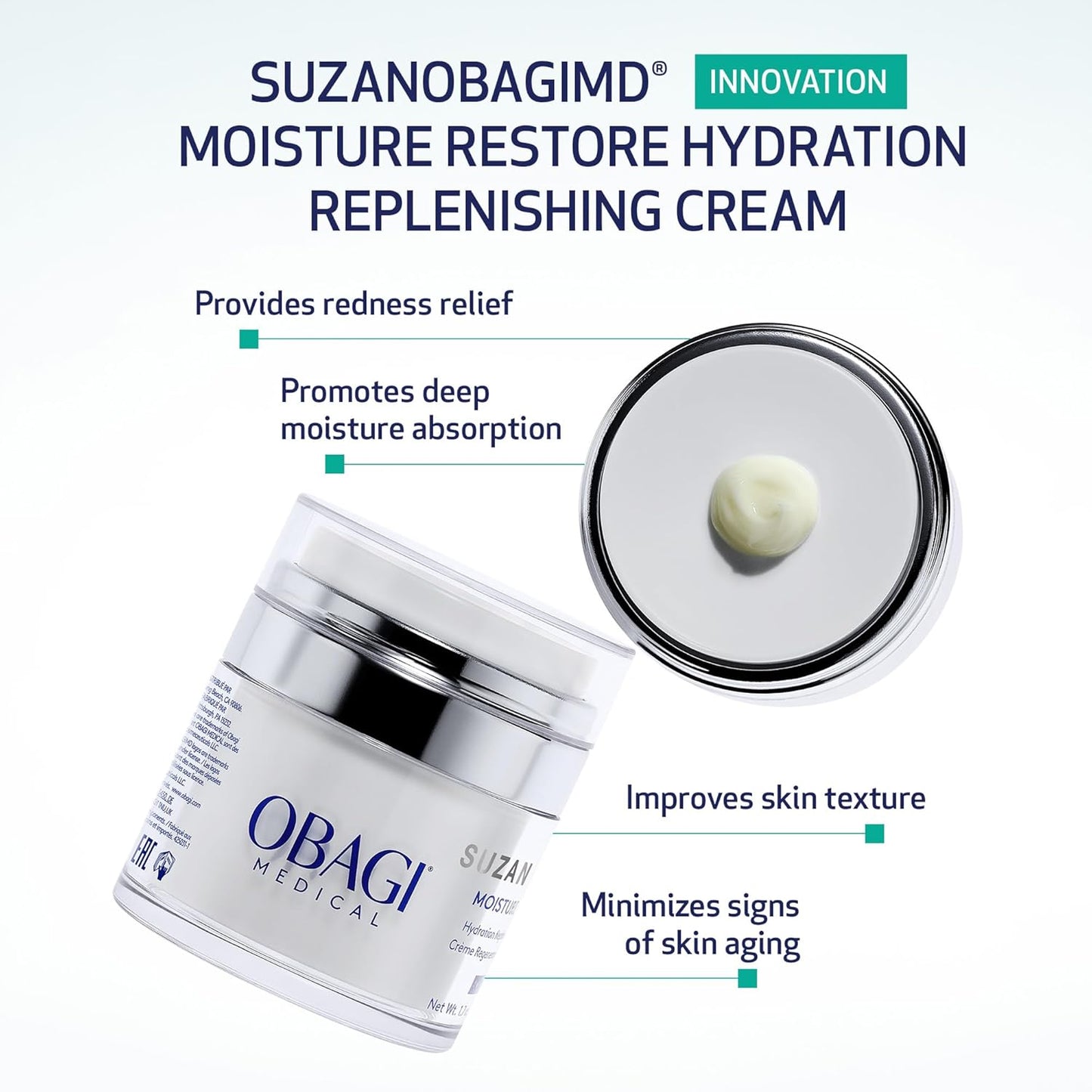 SUZANOBAGIMD Moisture Restore - Medical-Grade Multi-Layered Hydration for Redness Relief & Improved Skin Texture - 1.7 oz